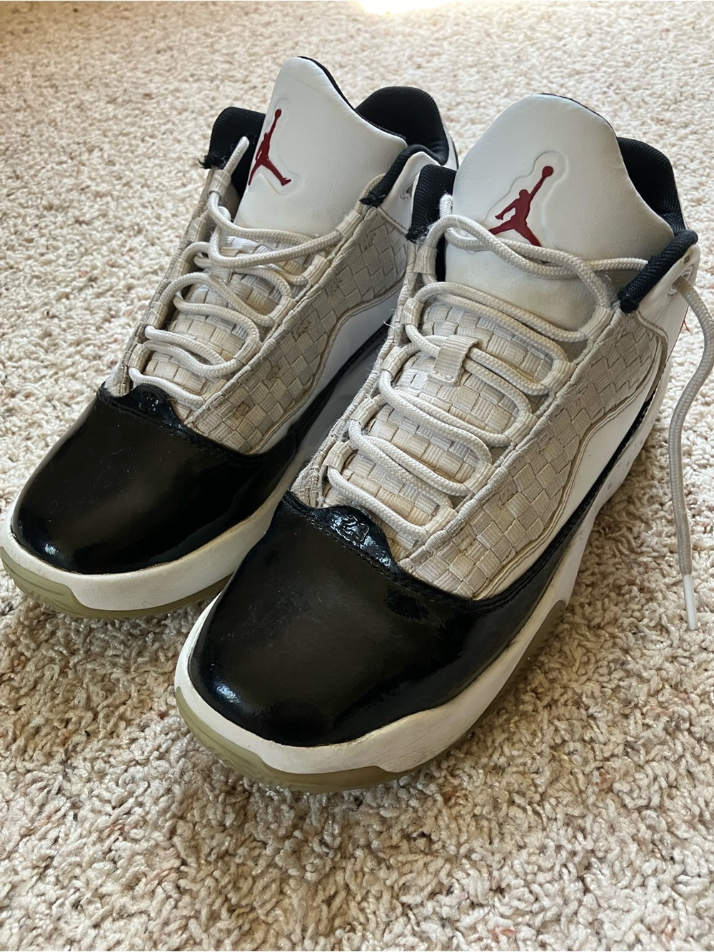 Jordan Black White Red Low Top Sneakers